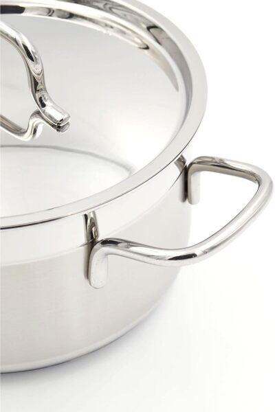 KORKMAZ Alfa Induction-Ready Stainless Steel Casserole, 3.7 qt (20 cm) - Model 1018