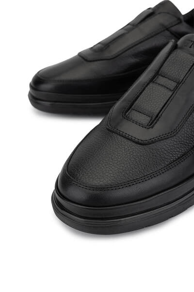 Tamer Tanca Erkek Hakiki Deri Siyah Casual Ayakkabı