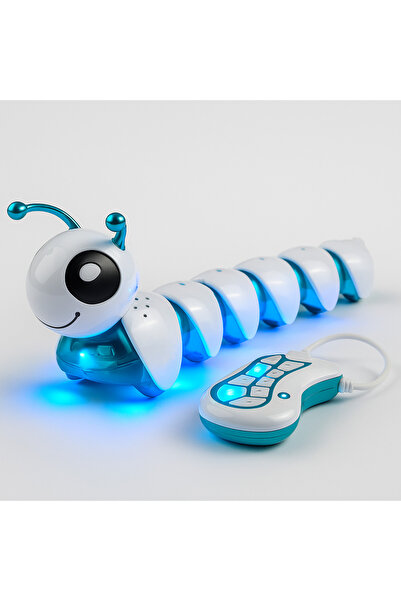 zola Jucarie interactiva omida cu telecomanda, sunete, segmente mobile, 58.5 cm, USB, alb/albastru