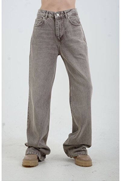 Zelish My Sister Παντελόνι τζιν καφέ χρώματος Snow Wash