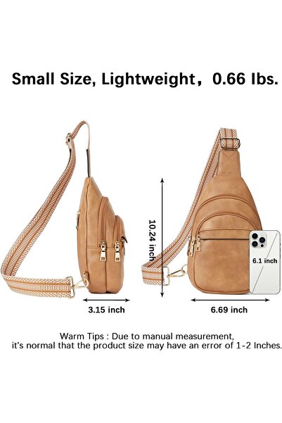 BOSTANTEN Leather Sling Bag For Women Small Crossbody Bag Fanny Pack Shoulder Chest Bag