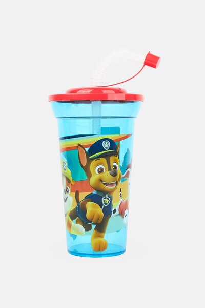 P:OS Handels GmbH كوب بلاستيكي مع شفاطة بتصميم دورية المخلب، سعة 430 مل، متعدد الألوان