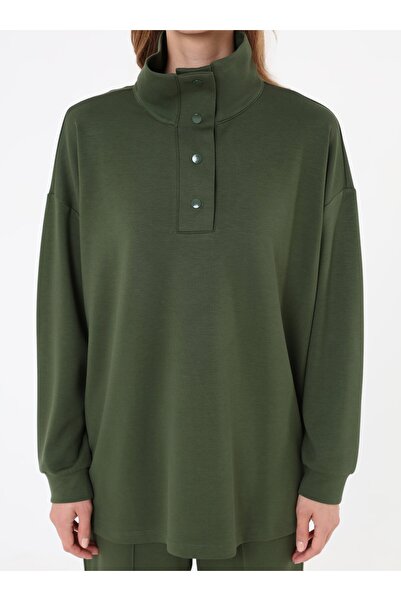 Refka Soft Fabric Snap Detailed Tunic&Pants Set - Khaki -