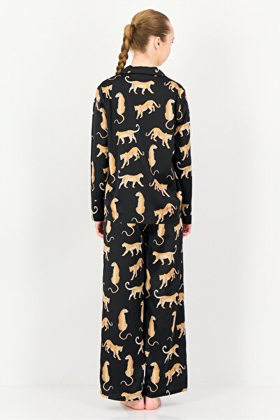 JASON WU طقم نوم نسائي مكون من قطعتين بطبعة حيوانية وأكمام طويلة، متعدد الألوان