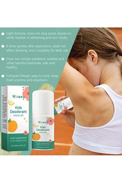 wiieey معطر جو فانيليا وحمضيات، مزيل عرق للأطفال، ٥٠ مل