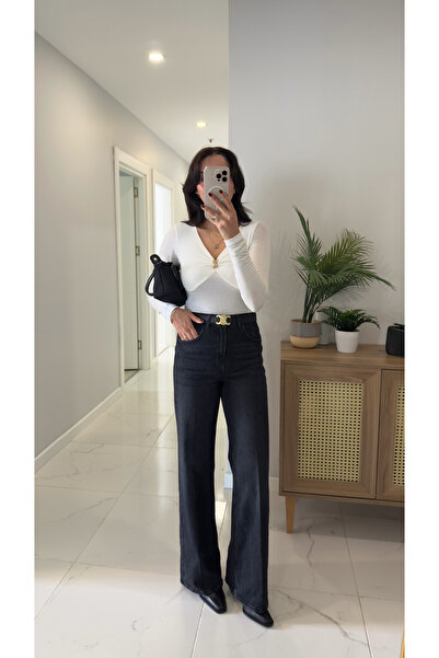 BİRCANÇİL Md Cute Smoked Wide Leg Jeans