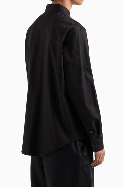 Armani Exchange Men's Long Sleeve Regular Shirt Black Xm 000431   Af13131-Fc041