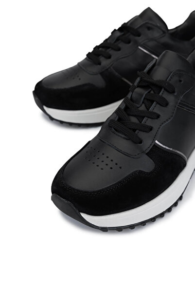 Tamer Tanca Kadın Hakiki Deri Siyah Süet Sneakers & Spor Ayakkabı