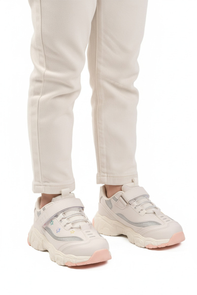 Cool White Velcro Girls' Sneakers