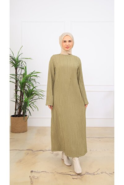 ARJİN MODA Hijab Knitted Sweater Dress - with Belt Gift