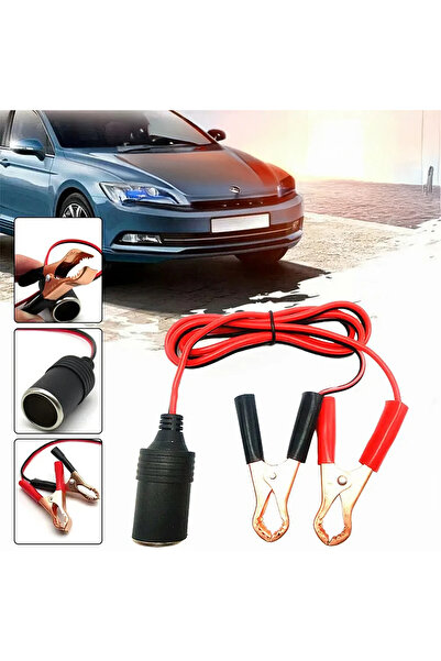 zola Cigarette lighter socket adapter with clips, 12/24V, cable 30 cm, black/red