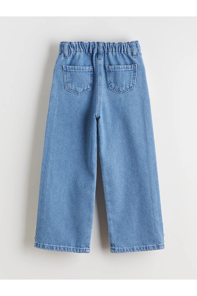 LC Waikiki Lcw Kids Indigo Girls' Jeans Pants with Adjustable Elastic Waist