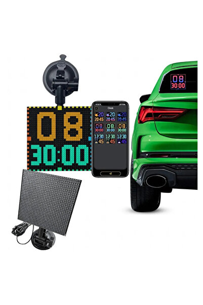 zola Car RGB LED digital display, text and symbol display, app control, USB, 13.1x12.8 cm