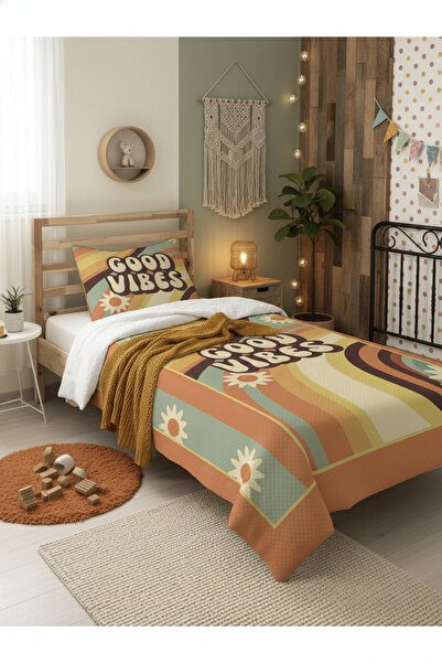 milroma Retro Colorful Good Vibes Children's Pique Set