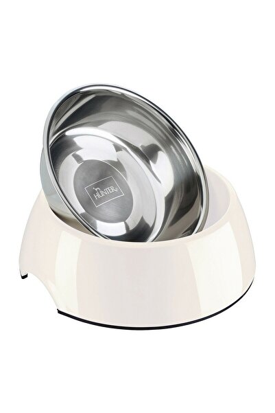 Hunter Hrănitoare pentru câini din melamină, oțel inoxidabil, alb, 350 ml (18,5 x 18,5 x 9,5 cm)