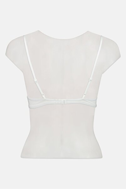 Calvin Klein Women Plain Padded Bikini Top, White