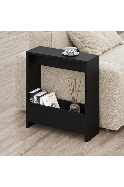 Chulovs Side Table with Magazine Shelf for Living Room & Office - 55 x 20 x 60 cm