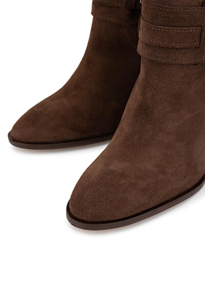 Tamer Tanca Kadın Hakiki Deri Kahverengi Topuklu Bot
