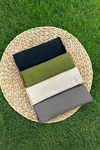 Karkan Tekstil Bambu Kıraş 4'lü Set (Füme, Taş, Asker Yeşili, Siyah)