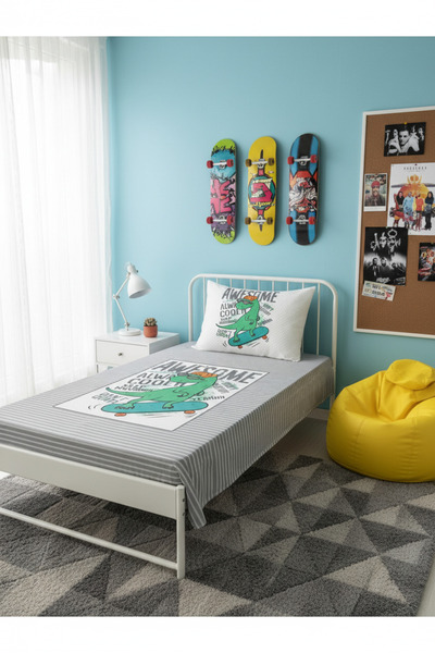 milroma Dino Skateboarder Kids Pique Set