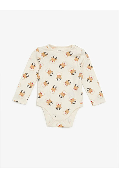 LC Waikiki بدلة LCW للأطفال الرضع من Ecru Crew Neck مطبوع للأولاد الصغار مزود...