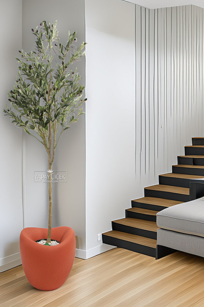 Yapay Çiçek Deposu Саксия от фиброкамък „Щраус“ модел 43 см теракота