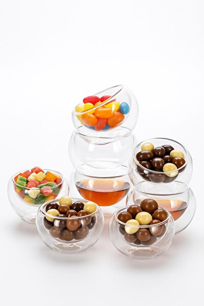 İLİVA 6 lı Çift Cidarlı Sosluk, Lokumluk, Reçellik, Sunumluk, Kahve Yanı İkra...