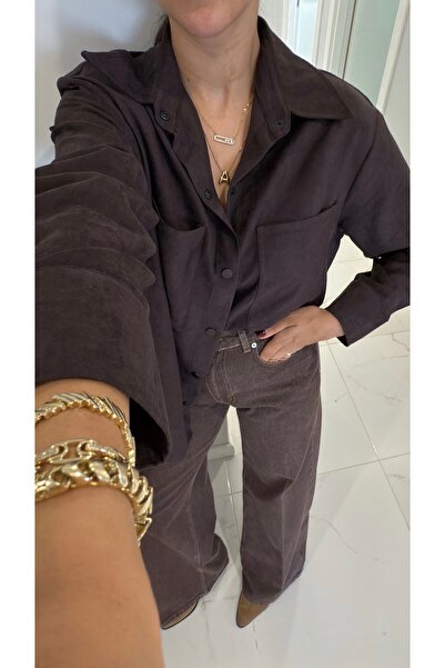 BİRCANÇİL Dlvin Setran Brown Suede Shirt