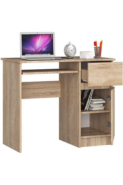 SERSIMO Γραφείο υπολογιστή PIKSE με συρτάρι, ντουλάπι και συρόμενο ράφι πληκτ...