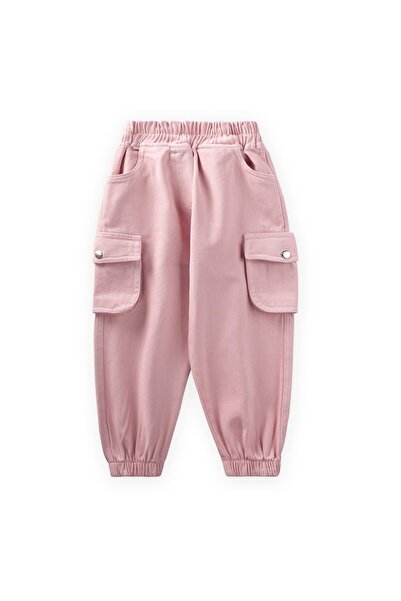 Cigit Gabardine Cargo Pants 2-7 Years Pink