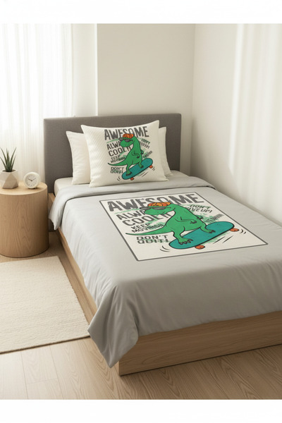 milroma Dino Skateboarder Kids Pique Set