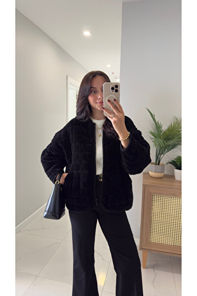 BİRCANÇİL Jachetă Benwi din catifea neagră