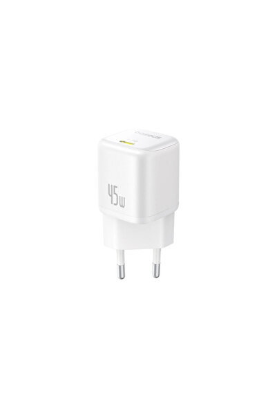 Baseus PicoGo Gan6 Pro 45W USB-C Ultra Mini Hızlı Şarj Aleti, Beyaz