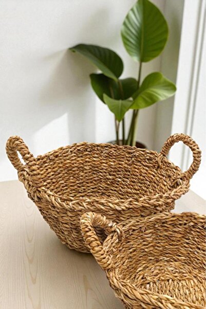 Digithome 3-Piece Natural Round Organizer Basket -Pnl-Ph25 S/3