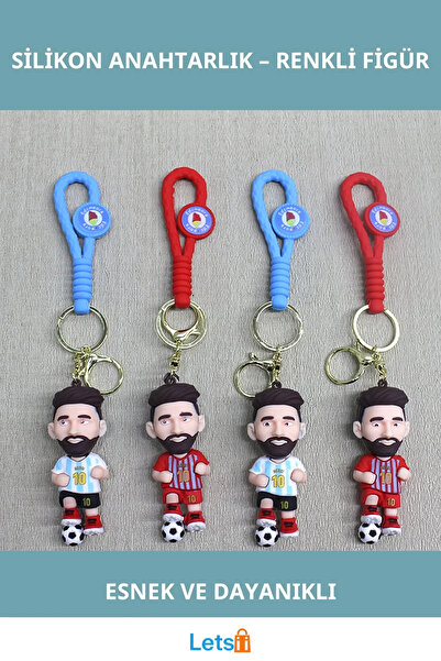 Letsii Messi Figürlü Sevimli Silikon Anahtarlık
