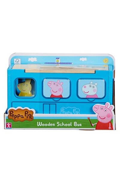 Peppa Pig Wooden Sorting Toy - School Bus with Figurine