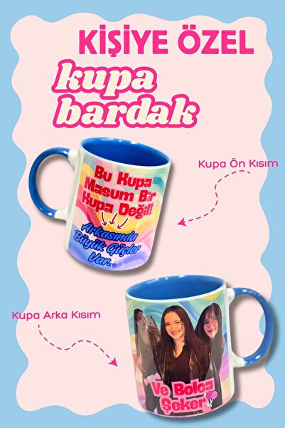 ÖZDEMİRKIRTASİYE-BASKI KİŞİYE ÖZEL RENKLİ PREMİUM ARKADAŞA HEDİYELİK KUPA BARDAK