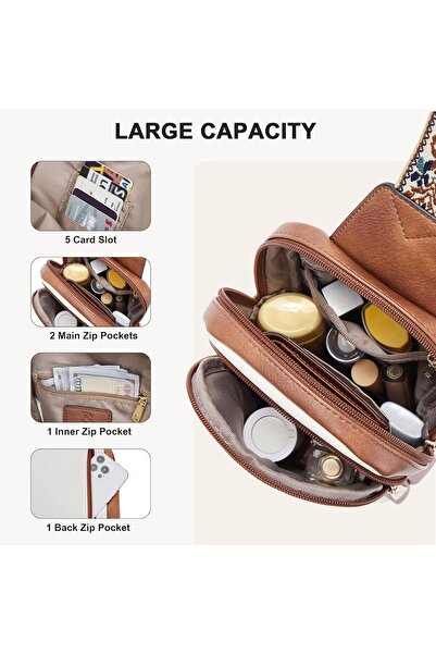 BOSTANTEN Quilted Sling Crossbody Bag for Women with Adjustable Guitar Strap