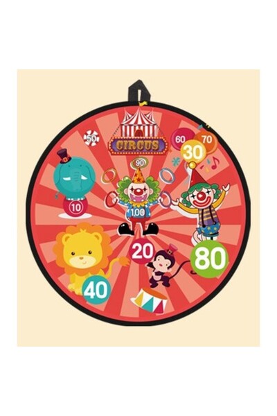 Flippy Darts Game for Children, 36.5 cm Foldable Board, Circus Model, Red