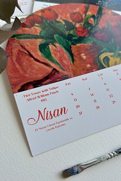 MSticker 2026 Sanat Temalı Masa Takvimi | Ünlü Tablo Koleksiyonu | Ahşap Standlı Dekoratif Takvim | Klasikler