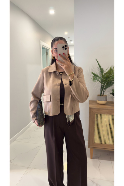 BİRCANÇİL سترة نوبوك شاجي بيج مع تفاصيل جيب