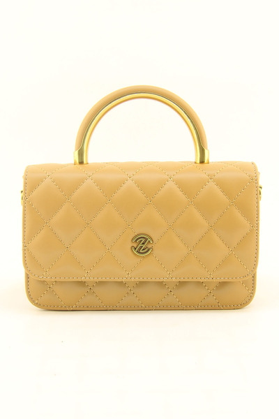 HNB Дамска камел калъфчеста чанта с двойна презрамка