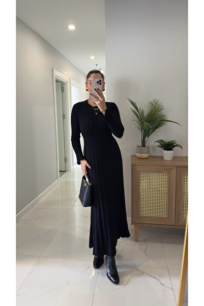 BİRCANÇİL Rochie de tricotat Lisan Black material reiat