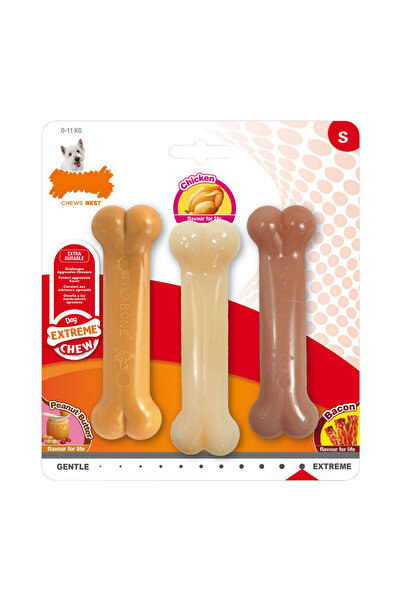 Nylabone Jucărie de mestecat pentru câini Extreme Chew Value Pack Bacon Unt d...