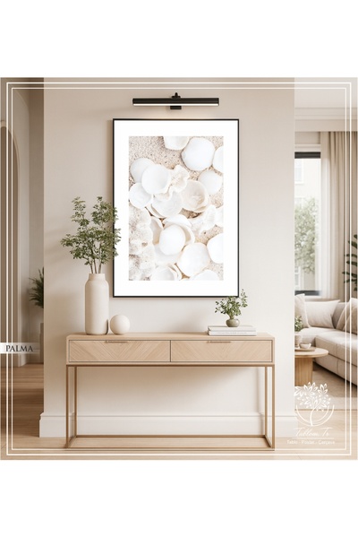 Tablomtr Palma - Dijital Baskılı Siyah Metal Çerçeveli Gerçek Camlı Tekli Dekoratif Tablo