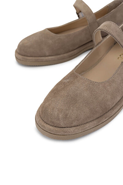 Tamer Tanca Women's Genuine Leather Beige Suede Casual Shoes