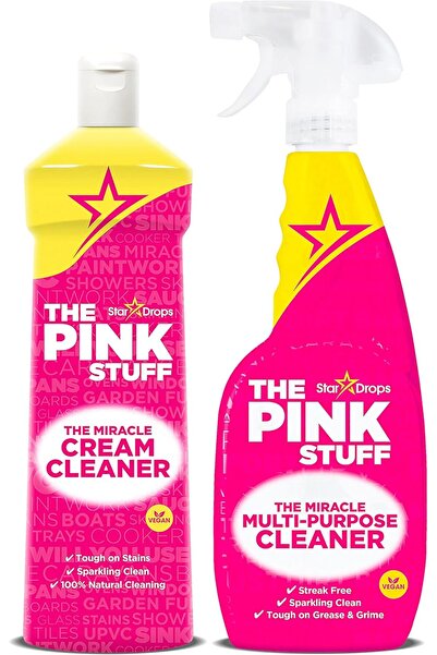 Stardrops مجموعة التنظيف المعجزة من ذا بينك ستاف: بخاخ متعدد الأغراض 750 مل +...