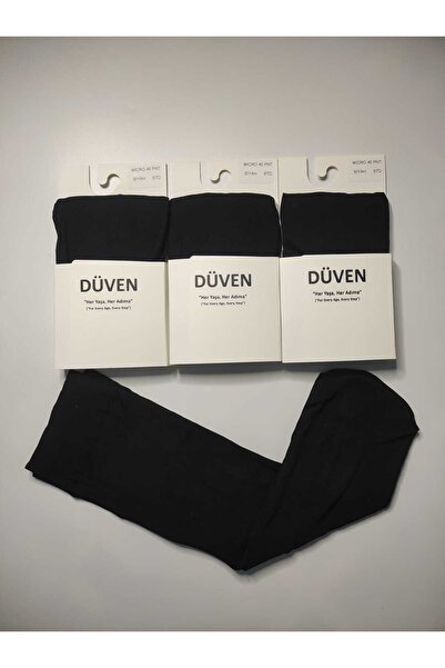 DÜVEN Șosete pentru pantaloni până la genunchi, cu textura mată, 40 den, grosime medie, negru, 3 piese