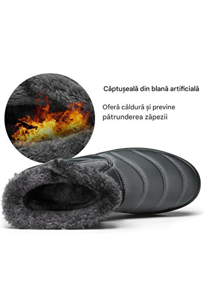 OEM Women's fur-lined winter boots, waterproof, lightweight, gray 37