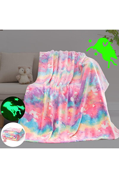 OEM Fluffy blanket, soft fleece for children, fluorescent patterns 130x150 cm